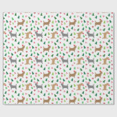 Cairn Terriers Santa Hats Kerstboom Cadeaupapier (Vlak)