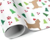 Cairn Terriers Santa Hats Kerstboom Cadeaupapier (Rol Hoek)