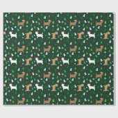 Cairn Terriers Santa Hats Kerstmis Evergreen Cadeaupapier (Vlak)