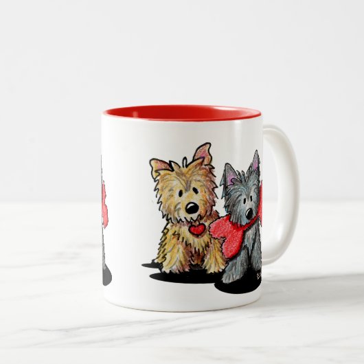 Cairn Terriers Two-Tone Coffee Mok (Voorkant rechts)