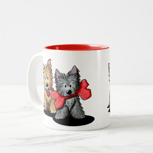 Cairn Terriers Two-Tone Coffee Mok (Voorkant links)