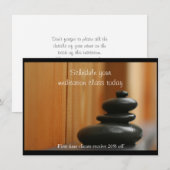 Cairn van massagestenen en hout kaart (Voorkant / Achterkant)