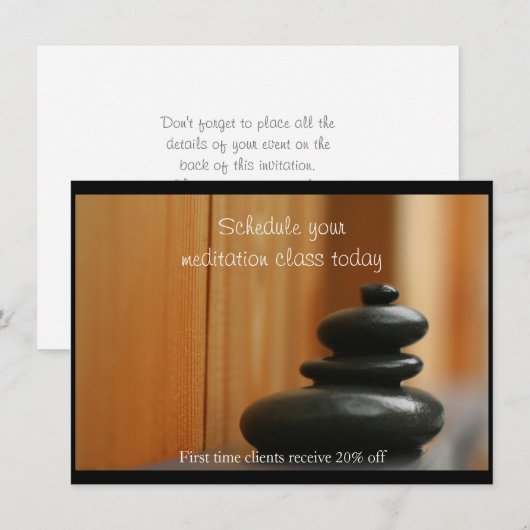 Cairn van massagestenen en hout kaart (Voorkant / Achterkant)