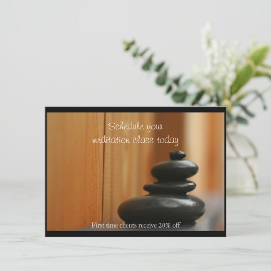 Cairn van massagestenen en hout kaart (Staand voorkant)