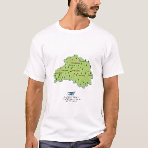 Cairngorms Nationaal Park kaart T-shirt