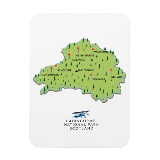 Cairngorms National Park map Magneet (Verticaal)