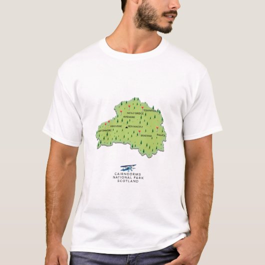 Cairngorms National Park map T-shirt (Voorkant)