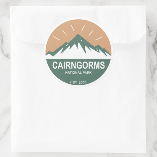 Cairngorms National Park, Schotland Ronde Sticker (Tas)