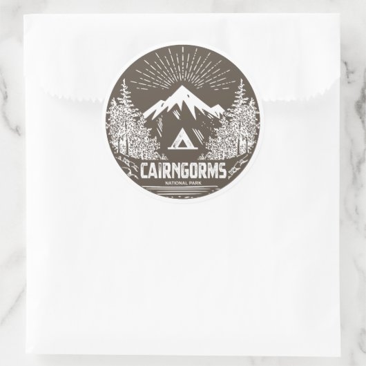 Cairngorms National Park, Schotland Ronde Sticker (Tas)