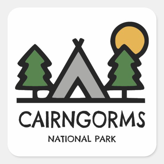 Cairngorms National Park, Schotland Vierkante Sticker (Voorkant)