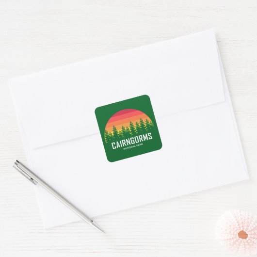 Cairngorms National Park, Schotland Vierkante Sticker (Envelop)
