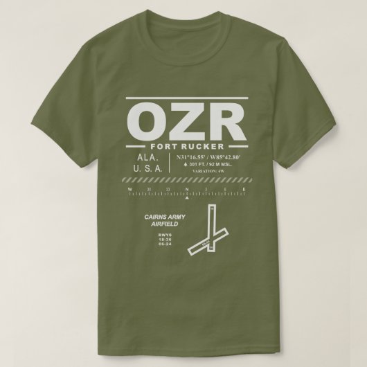 Cairns Army Airfield Fort Rucker OZR T-shirt (Design voorkant)