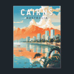 Cairns Australia Travel Art Vintage Briefkaart<br><div class="desc">Cairns retro vector reisontwerp. Cairns is een stad in Queensland,  Australië,  aan de tropische noordoostkust van Far North Queensland. Het werd opgericht in 1876 en wordt beschouwd als de toegangspoort tot het Great Barrier Reef van Australië en het regenwoud van de natte tropen.</div>