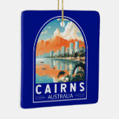 Cairns Australia Travel Art Vintage Keramisch Ornament (Rechts)