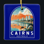 Cairns Australia Travel Art Vintage Keramisch Ornament<br><div class="desc">Cairns retro vector reisontwerp. Cairns is een stad in Queensland,  Australië,  aan de tropische noordoostkust van Far North Queensland. Het werd opgericht in 1876 en wordt beschouwd als de toegangspoort tot het Great Barrier Reef van Australië en het regenwoud van de natte tropen.</div>