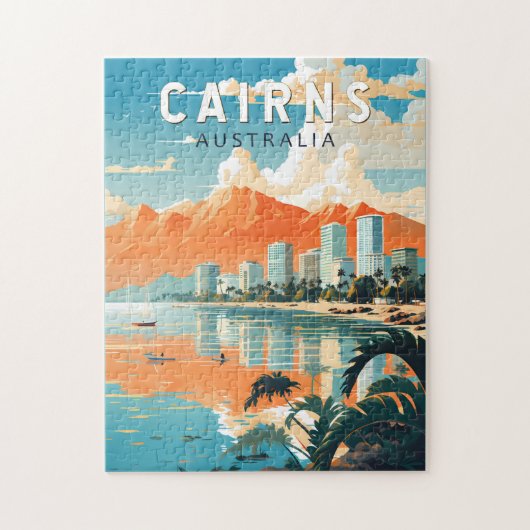 Cairns Australia Travel Art Vintage Legpuzzel (Verticaal)