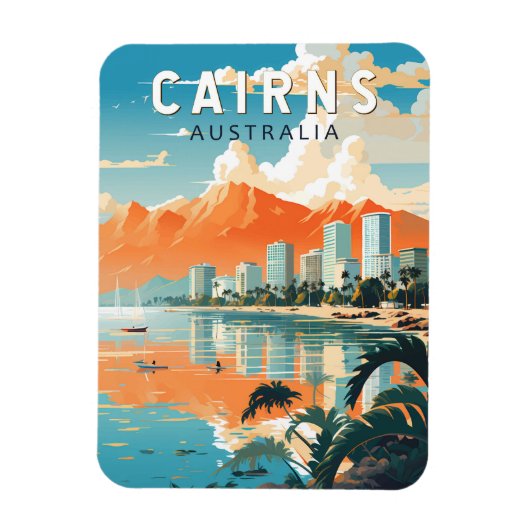 Cairns Australia Travel Art Vintage Magneet (Verticaal)