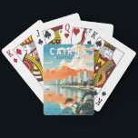 Cairns Australia Travel Art Vintage Pokerkaarten<br><div class="desc">Cairns retro vector reisontwerp. Cairns is een stad in Queensland,  Australië,  aan de tropische noordoostkust van Far North Queensland. Het werd opgericht in 1876 en wordt beschouwd als de toegangspoort tot het Great Barrier Reef van Australië en het regenwoud van de natte tropen.</div>