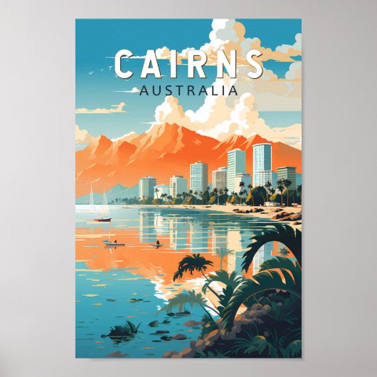 Cairns Australia Travel Art Vintage Poster (Voorkant)