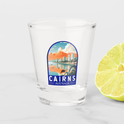 Cairns Australia Travel Art Vintage Shot Glas (Voorkant)