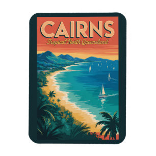 Cairns Australië Illustratie Reis Kunst Vintage Magneet