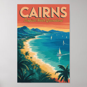 Cairns Australië Illustratie Reis Kunst Vintage Poster