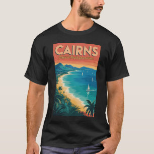 Cairns Australië Illustratie Reis Kunst Vintage T-shirt