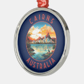 Cairns Australië Retro Noodlijdende Cirkel Metalen Ornament (Links)