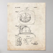 Cairns Fireman Helmet Patent - Oude look Poster (Voorkant)