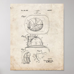 Cairns Fireman Helmet Patent - Oude look Poster