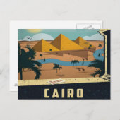 caïro Ancient Egypt Pyramids Revel  retro Briefkaart (Voorkant / Achterkant)