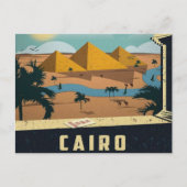caïro Ancient Egypt Pyramids Revel  retro Briefkaart (Voorkant)