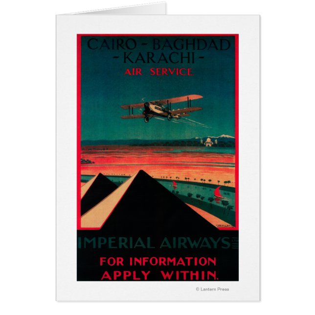 Caïro - Bagdad - Karachi Air Vintage Poster (Voorkant)