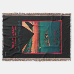 Caïro - Bagdad - Karachi Air Vintage Poster Deken