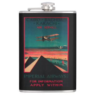 Caïro - Bagdad - Karachi Air Vintage Poster Heupfles