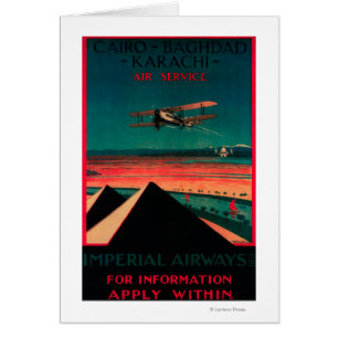 Caïro - Bagdad - Karachi Luchtvaart Vintage Poster