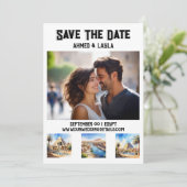 Caïro bruiloft 3 foto waterverf bezienswaardighede save the date (Staand voorkant)