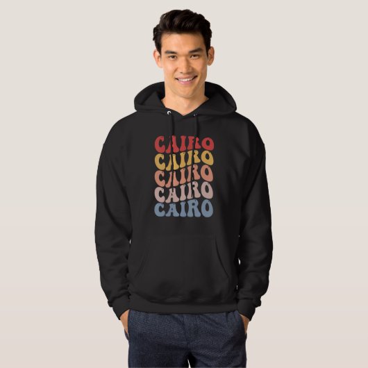 Cairo City Groovy Retro Hoodie (Voorkant volledig)