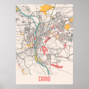 Caïro - Egypt Chalk City Map Poster