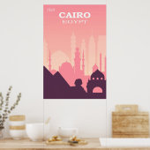Caïro Egypt Pink Vintage Revel Poster (Keuken)