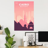 Caïro Egypt Pink Vintage Revel Poster (Thuiskantoor)