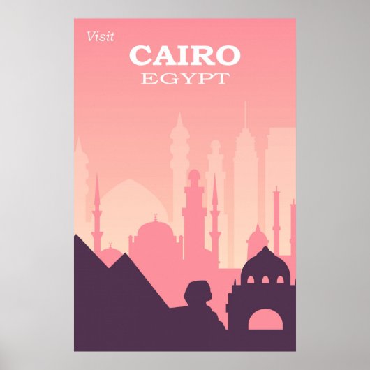 Caïro Egypt Pink Vintage Revel Poster (Voorkant)