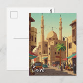 Caïro Egypt Reizen Briefkaart (Voorkant / Achterkant)