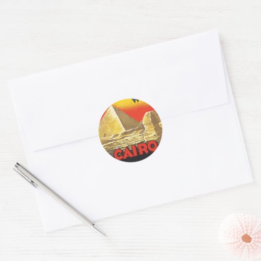  Caïro Egypt Reizen Ronde Sticker (Envelop)