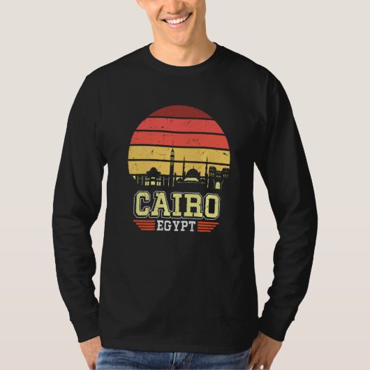 Caïro Egypt Retro  Sunset Skyline Cairo T-shirt (Voorkant)
