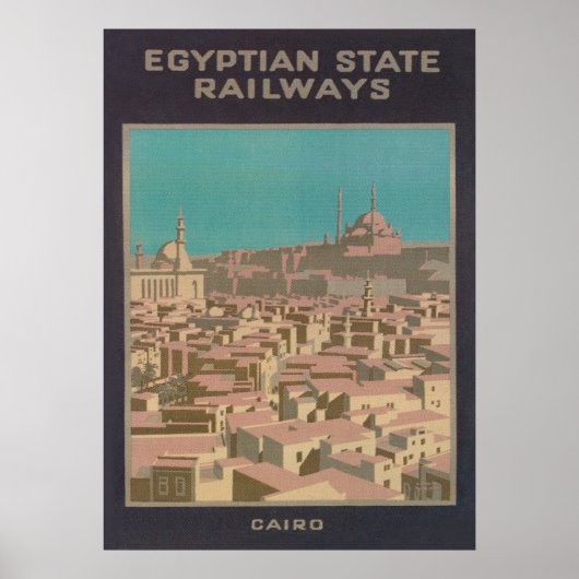 Cairo Egypt Retro Vintage Travel Poster (Voorkant)