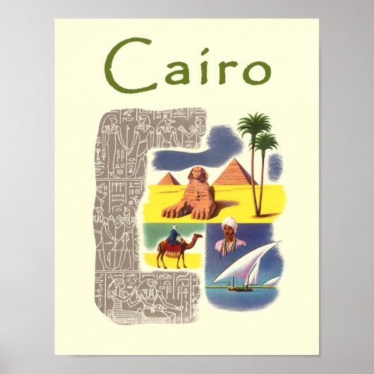 Cairo, Egypt travel poster (Voorkant)