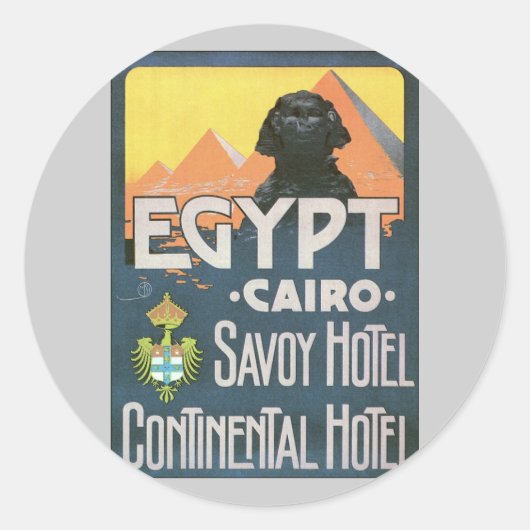 Caïro Egypt - Vintage reizen poster kunst Ronde Sticker (Voorkant)