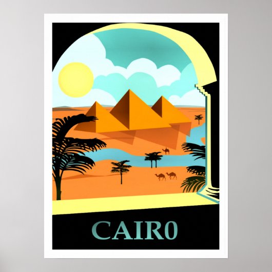 Cairo, Egypt vintage travel poster (Voorkant)