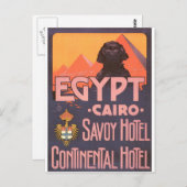 Cairo Egypt Vintage Travel Poster Briefkaart (Voorkant / Achterkant)